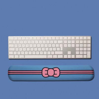 Cute Silicone Keyboard Wrist Rest Support: blue, pink pink bow motif, cartoon style