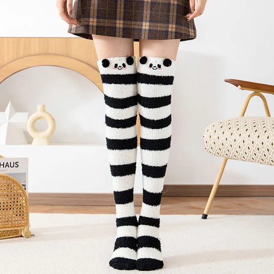 Black & White Cozy Panda Socks