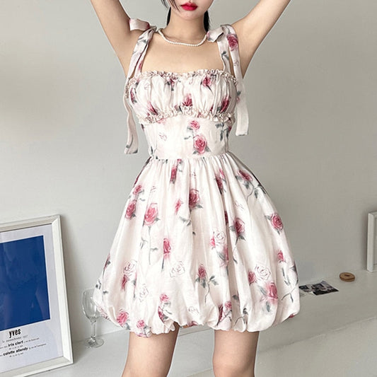 Sassy Floral Mini Dress with Zipper