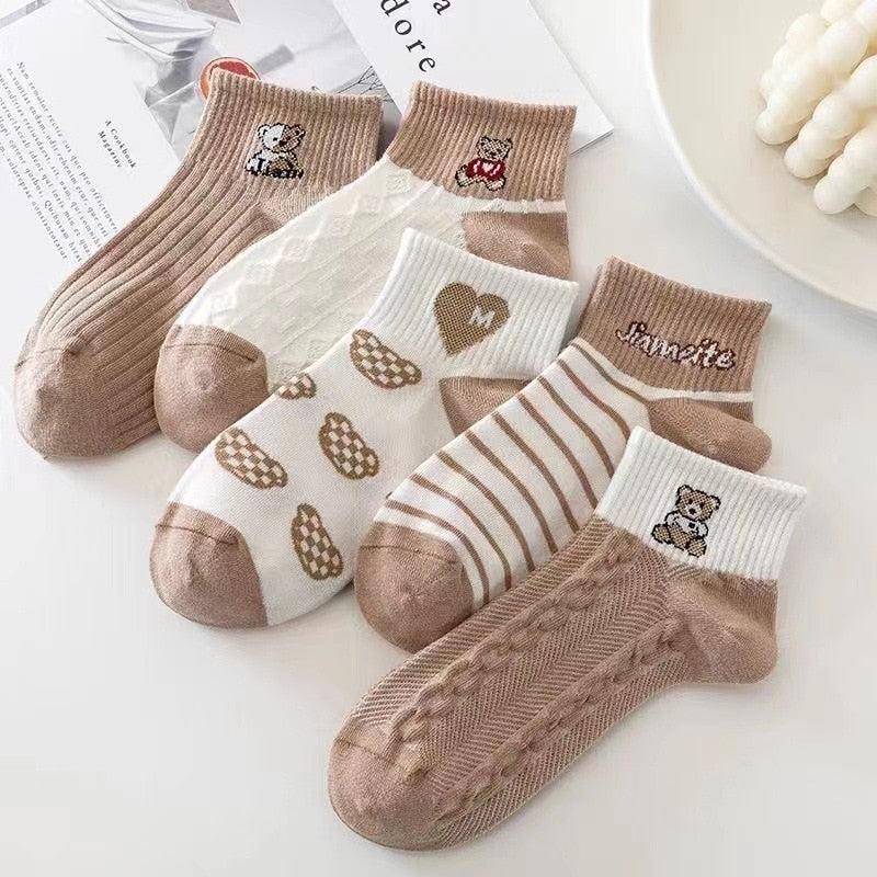 Tootsie-Tastic Neutral Socks - 5 Pairs