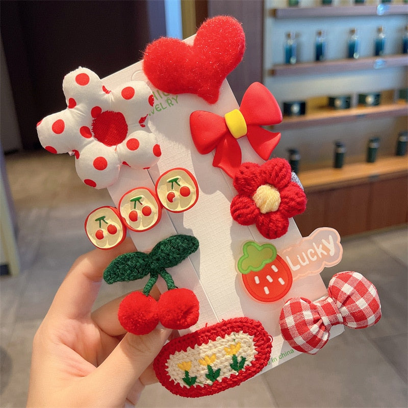 Red Hair Clip and Pin Set