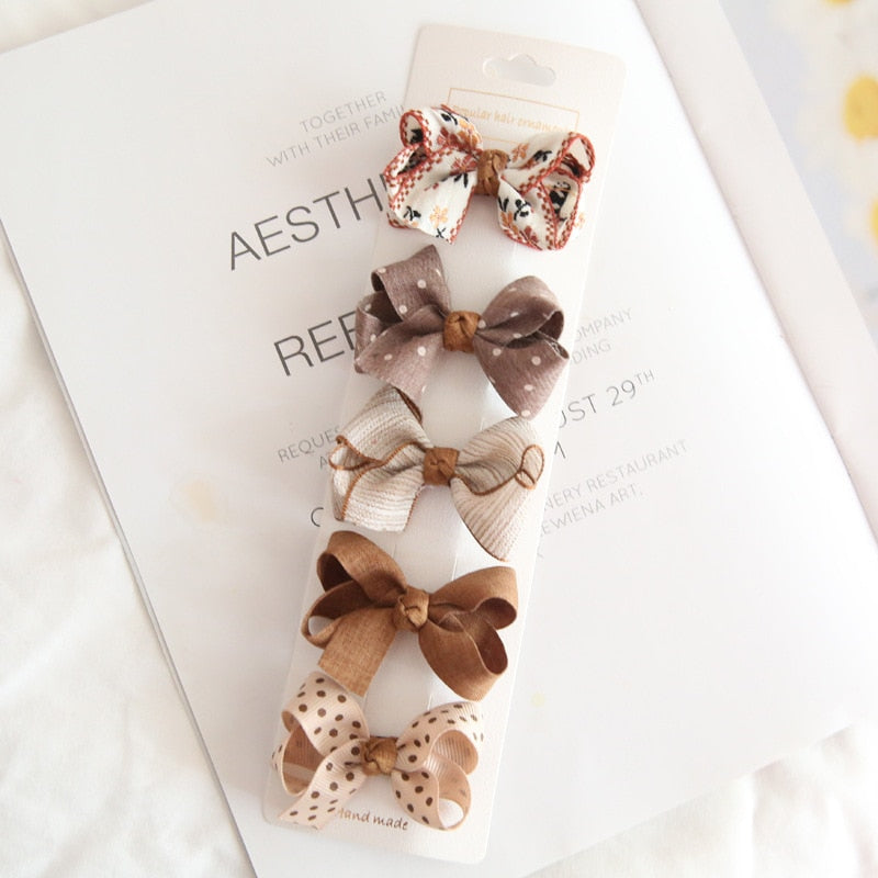 Chic Hair Bow Pins in Neutral Tones
