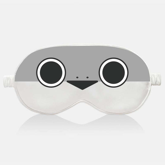 Sacabambaspis Eye Mask: Hilarious and Comfortable: gray, white cartoon animal face, kawaii cartoon style