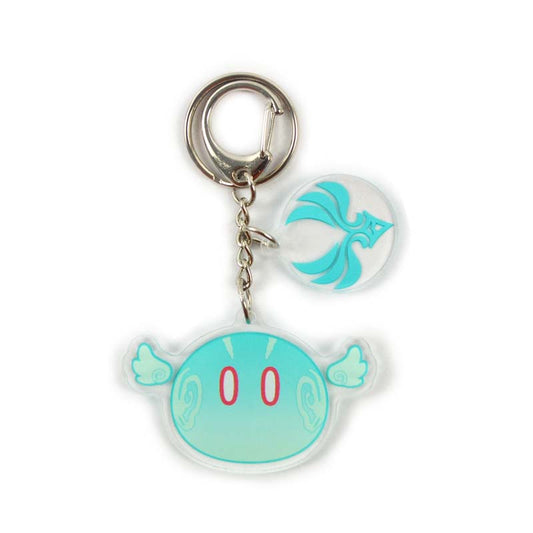 Genshin Impact Slime Acrylic Charms: turquoise, white cartoon character