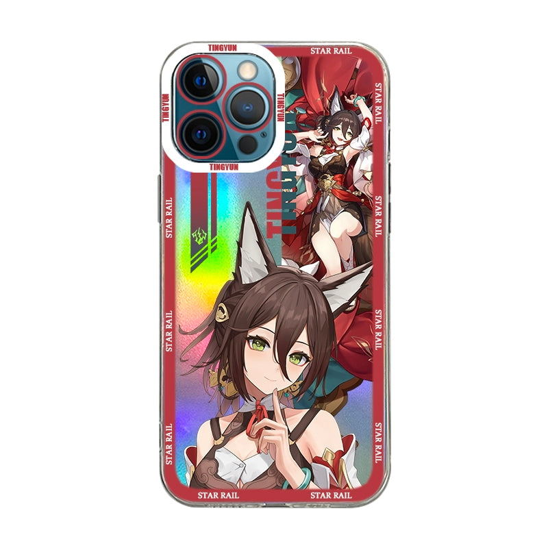 Tingyun Holographic HSR iPhone Case Cute Star Rail Phone Case (2)