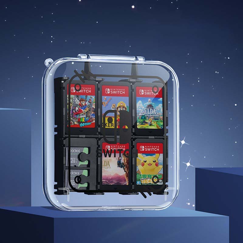 Transparent Switch Game Holder Cool Switch OLED Game Cartridge Cases 12 Slots (15)