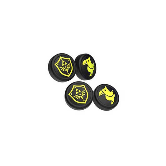 Joystick Caps Zelda: Enhance Gaming Experience: black, yellow stylized bird emblem, graphic, gaming-themed style