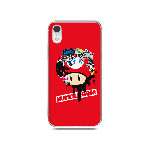 Soft TPU Phone Case with Accurate Cutouts: red, black cartoon mushroom-like character with a shark and graphic elements, cart