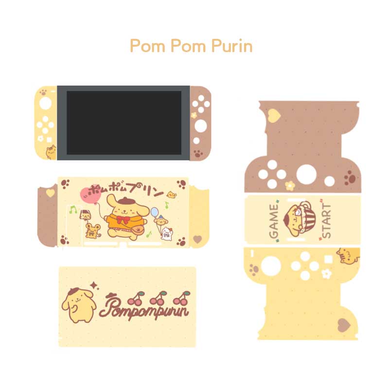 pom pom purin stickers nintendo switch skin wrap cute switch wrap