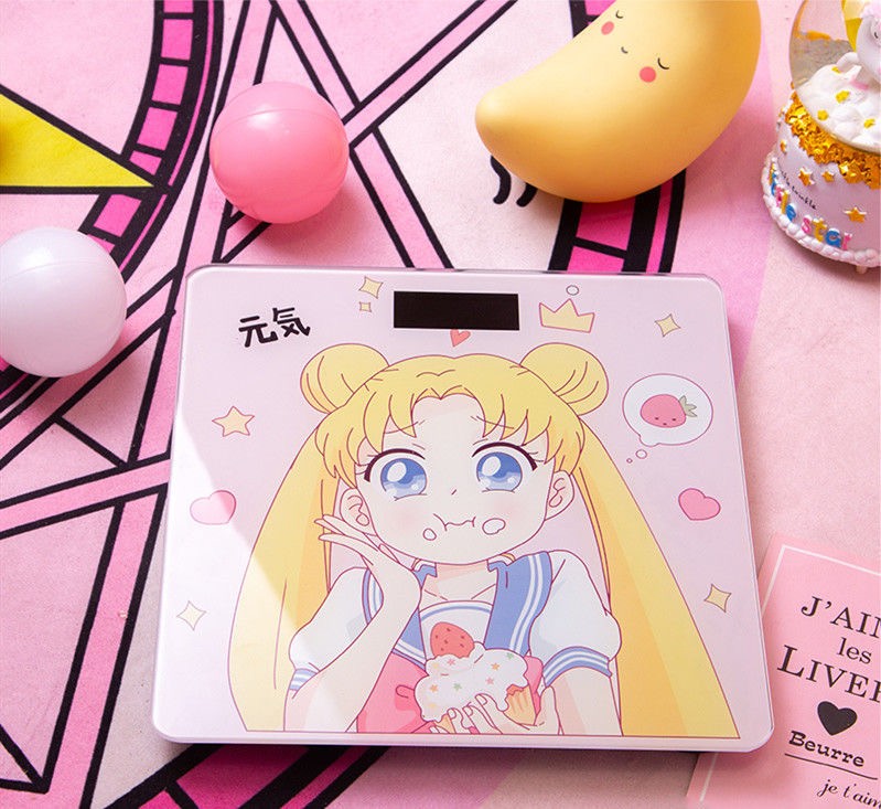Cute Rechargeable Bathroom Scale with LCD Display